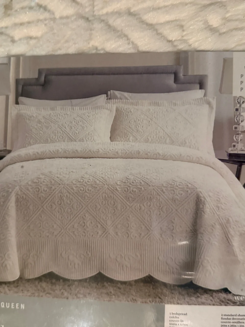 VCNY Westland 3pc Ivory Queen Bedspread Set - NEW IN PACKAGING